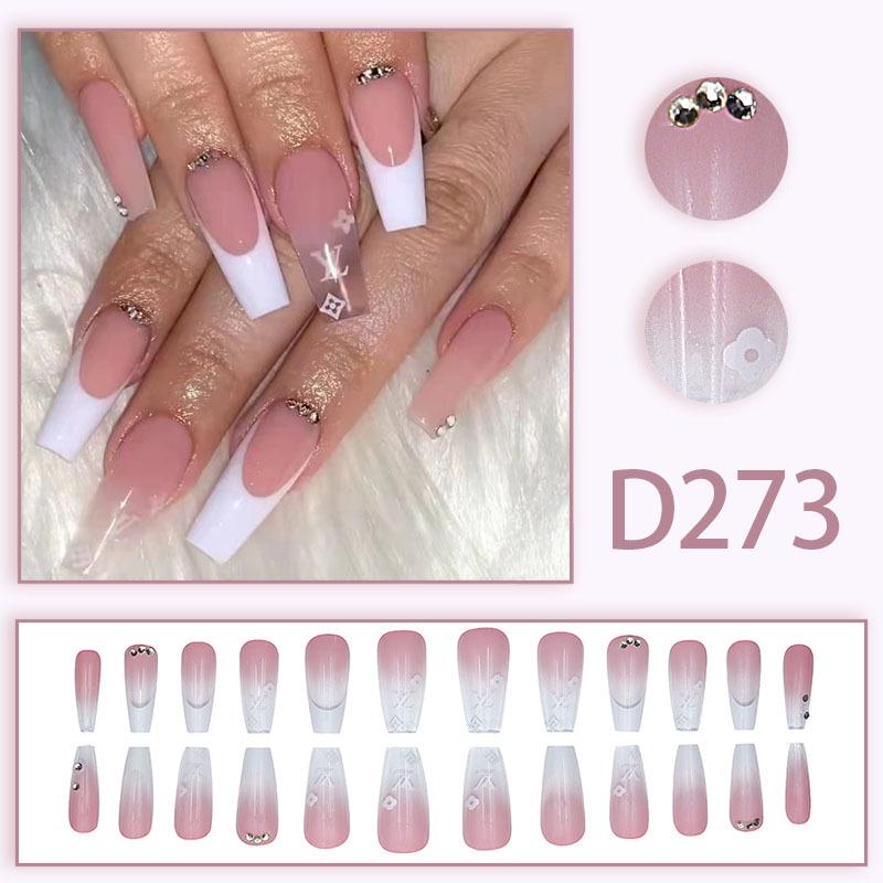 Sweet Fairy Detachable Press-On Nails: Cute Blush Translucent Finished Nails for Girls