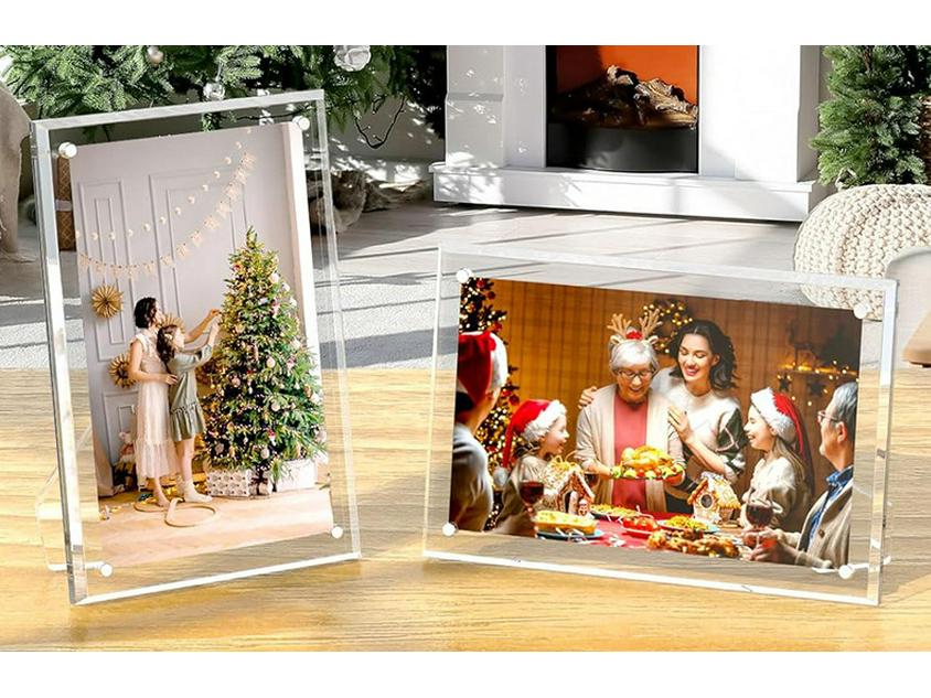 Cross-border Exclusive Acrylic Photo Frame - 6x7, 8x10 Inch Magnetic Stand Desktop Display