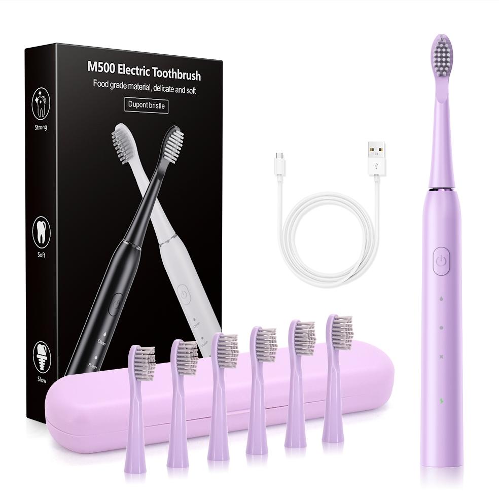 Sonic Electric Toothbrushes for Adults Smart TimerTeeth Whitening Toothbrush IPX7 Waterproof 6 Replaceable Heads Set