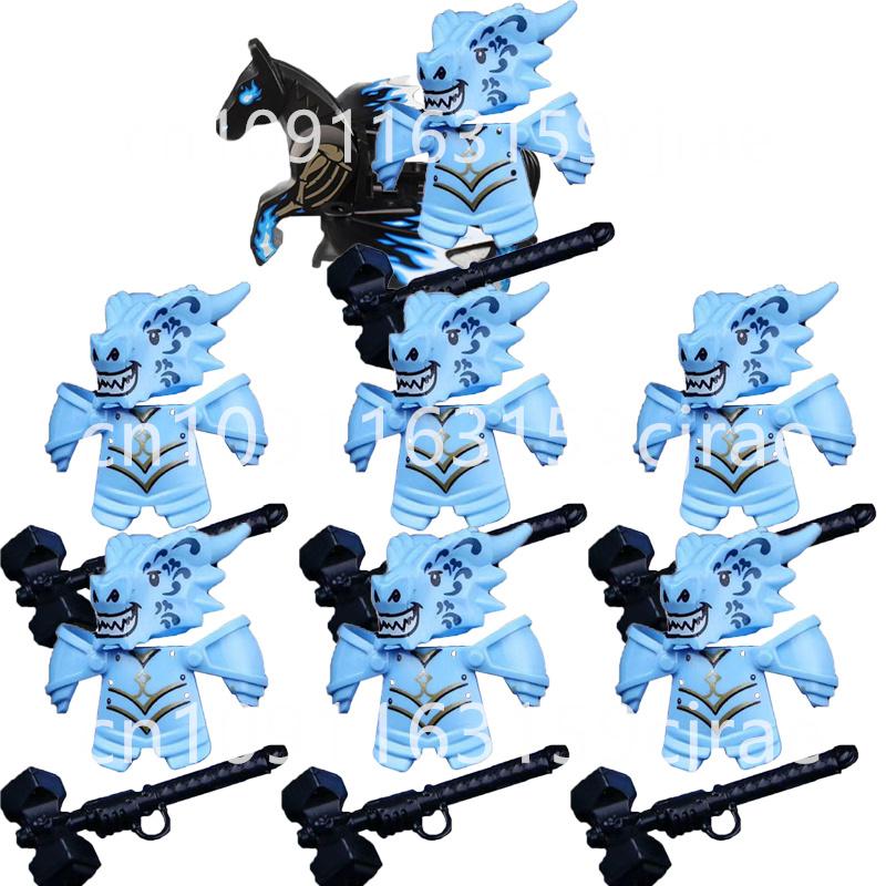 Совместимые MOC Средневековые Строительные Блоки Персонажи Солдаты Рыцари Драконов Черный Лев Орел Игрушка Подарок Кирпичики Фермер Солдат X048