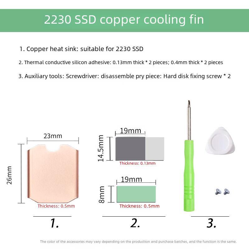 Теплоотвод для SSD-накопителя Ship Spirit M.2 2230 для Steam Deck и ROG Ally — чистый медный жилет