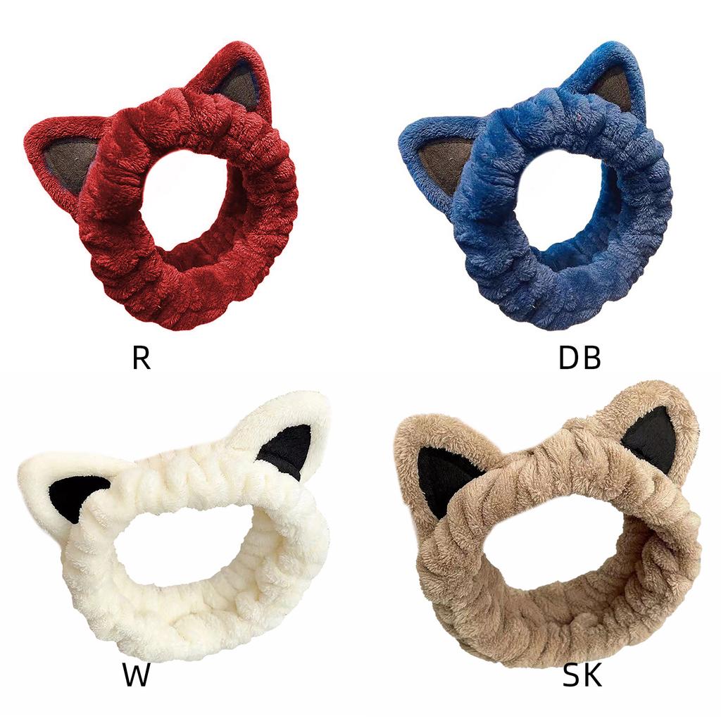 Lovely Cat Ears Hair Band Soft Elastic Headbands Women Soft Cosmetic Headbands Suitable for Ladies and Girls