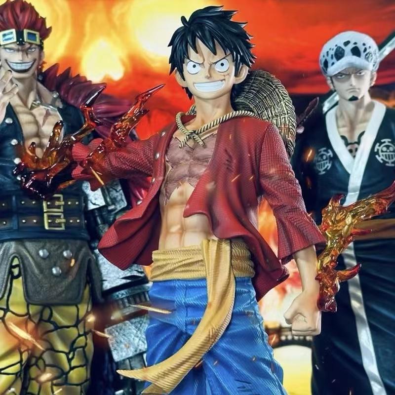 One Piece Поза стоя Луффи 27 см Двойная Голова Орел Шляпа Метеор Групповой Подарок GK фигурка Декорация Игрушка