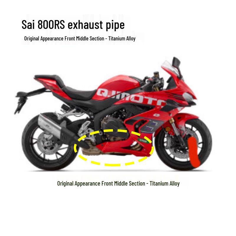 Совместимая модификация выхлопной трубы для Qianjiang QJMOTOR Sai 800RS: Оригинальные центральная и передняя секции клапана