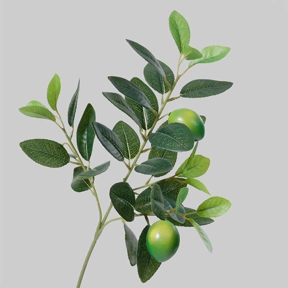 Green Leaves Artificial Lemon Branch Plastic Fruit Lifelike Fake Fruit Props Flower Arrangement Realistic