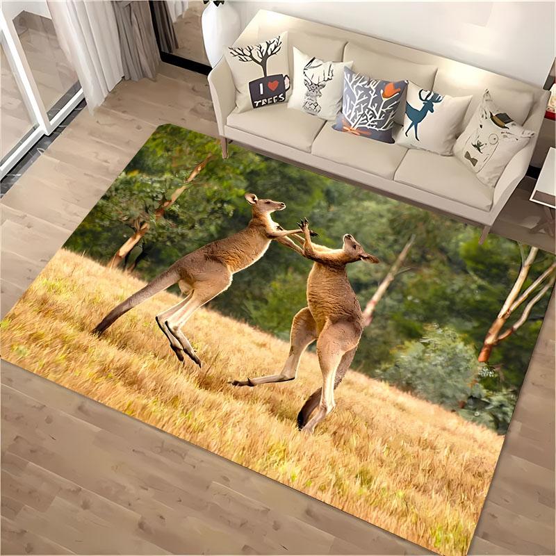 Australia Kangaroo 3D HD Area Carpet,Rugs for Living Room Tapete for Bedroom Sofa Kitchen Doormat Decor,Kid's Non-slip Floor Mat