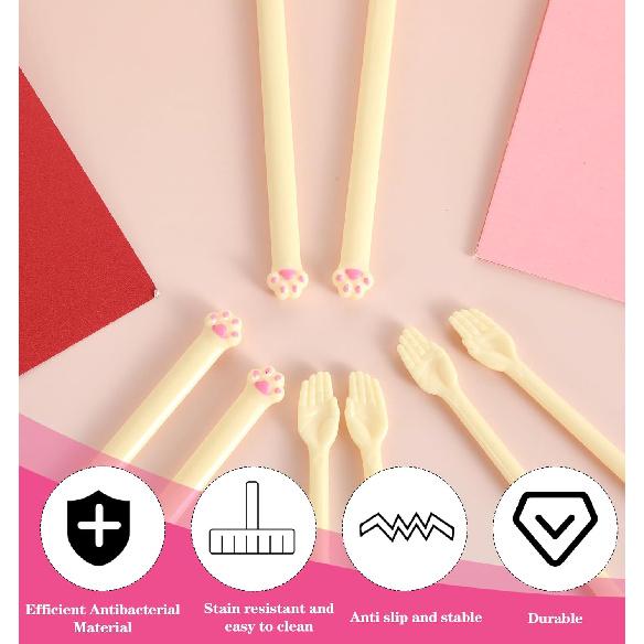 4 Pairs Hand Chopsticks, Cat Paw Chopsticks, Snack Chopstick for Clean Hands (2PCS Hand and 2PCS Cat Paw Chopstick)