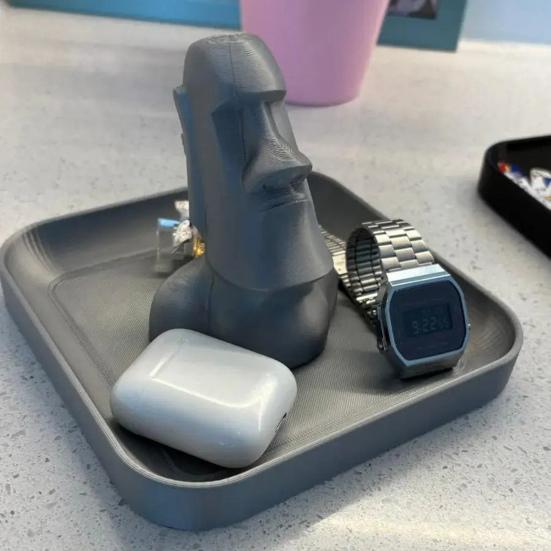 Подставка для очков в виде статуи Моаи, напечатанная на 3D-принтере, настольное украшение, держатель для очков, подставка для демонстрации очков