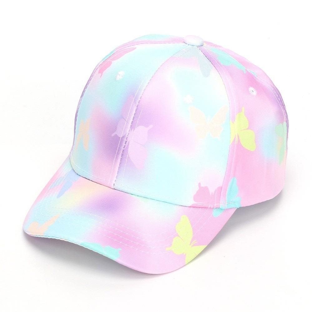 Duck Tongue Design Peaked Cap Tie-dye Print Visor Cap Kids Baseball Cap For Children Girls