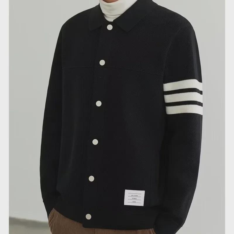 Мужская куртка-кардиган из жаккардовой пряжи высокой плотности 2024 года на весну и осень