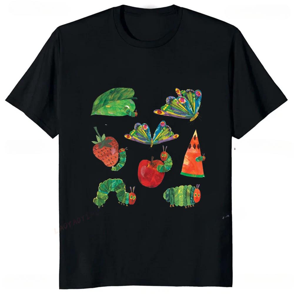 The Very Hungry Caterpillar Cartoon Printed Tshirt Summer Style Casual Fashion Couples Clothing YK Harajuku Unisex Tees