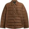 FW24 Solid Color Lapel Single-Breasted Long Sleeve Down Jacket Men Outerwear Brown CT733-WPK