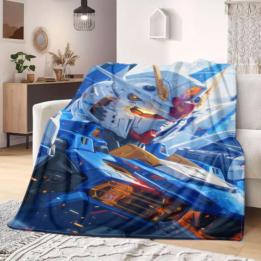 Gundam Mech Battle Flannel Blanket Warm,Comfortable,Suitable for Bedrooms,Sofas,Beds,Chairs,Picnics,Travel