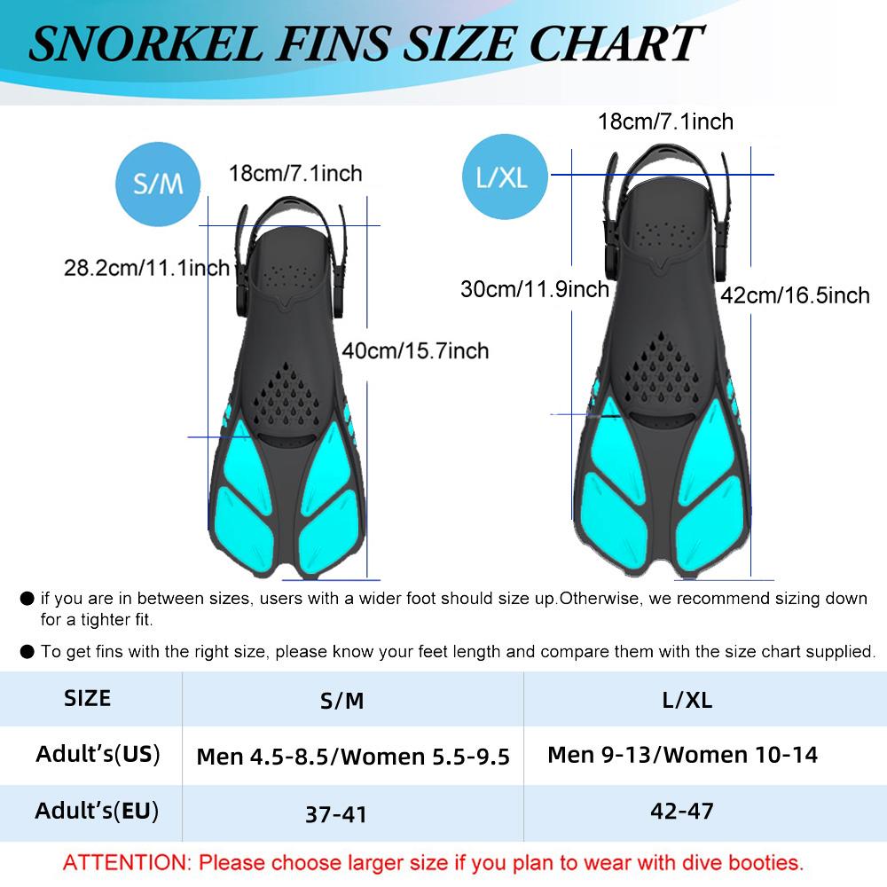 Mask Fins Snorkel Set, Snorkeling Gear for Adults, Panoramic View Snorkel Mask Anti-Fog, Adjustable Dive Flippers, Dry Top Snork
