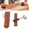 Manual Wood Auger Wrench Hand Survival Auger Wrench Multifunctional Woodworking Punch Tools Brown PU Leather Case