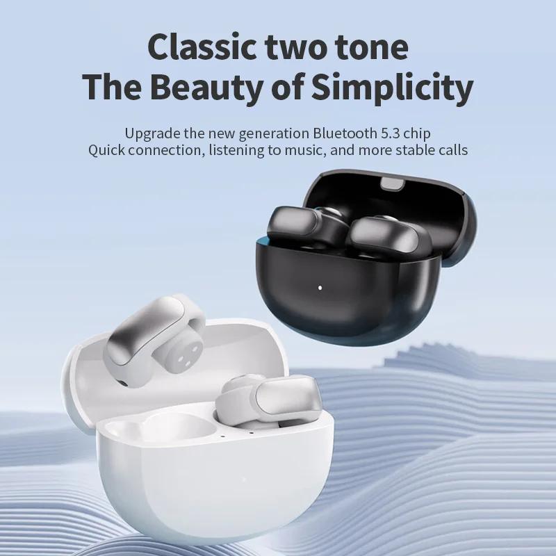 New V12 Earphones Wireless Bluetooth 5.3 Open Headsets HiFi Stereo Sport Earbuds HD Mic Call Ear Clip Headphones