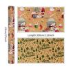 Vintage Kraft Christmas Gift Wrapping Paper Double Sided Print Kraft Roll Pine Tree Reindeer DIY Present Packaging Sheet