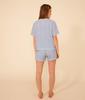 Printed Short Sleeve Pajamas A09TM S [Petit Bateau] Off-white/Blue