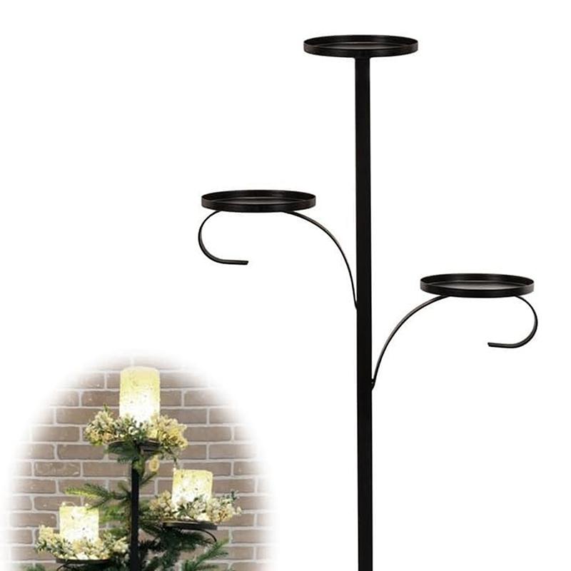 Черная тройная верхушка для елки, подсвечник для елки, рождественская верхушка для канделябра, подсвечник для 3 ярусов