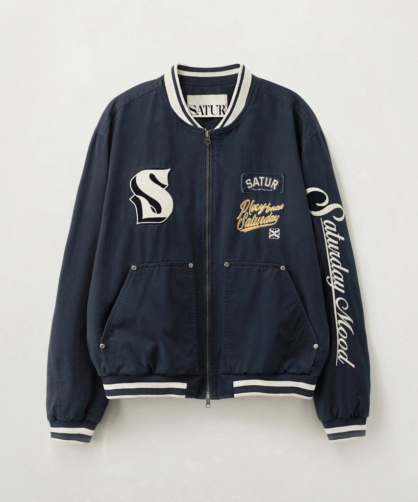 Satur 90S Playback Varsity Jacket Navy