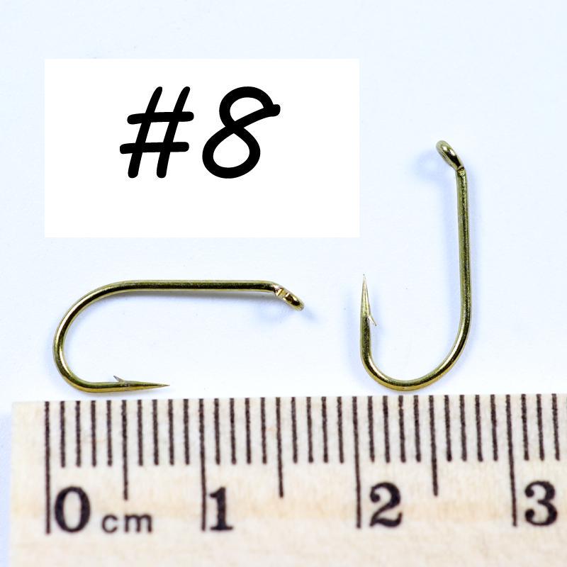 50 шт. крючок для мокрой мушки для рыбалки нахлыстом, 2X прочный проволочный крючок-нимфа, бронзовая отделка, материал для связывания мушек, размер 8, 10, 12, 14, 16