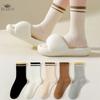 Женские носки из чистого хлопка средней длины с ворсом, женские и зимние спортивные носки из хлопка средней длины с впитывающим пот эффектом