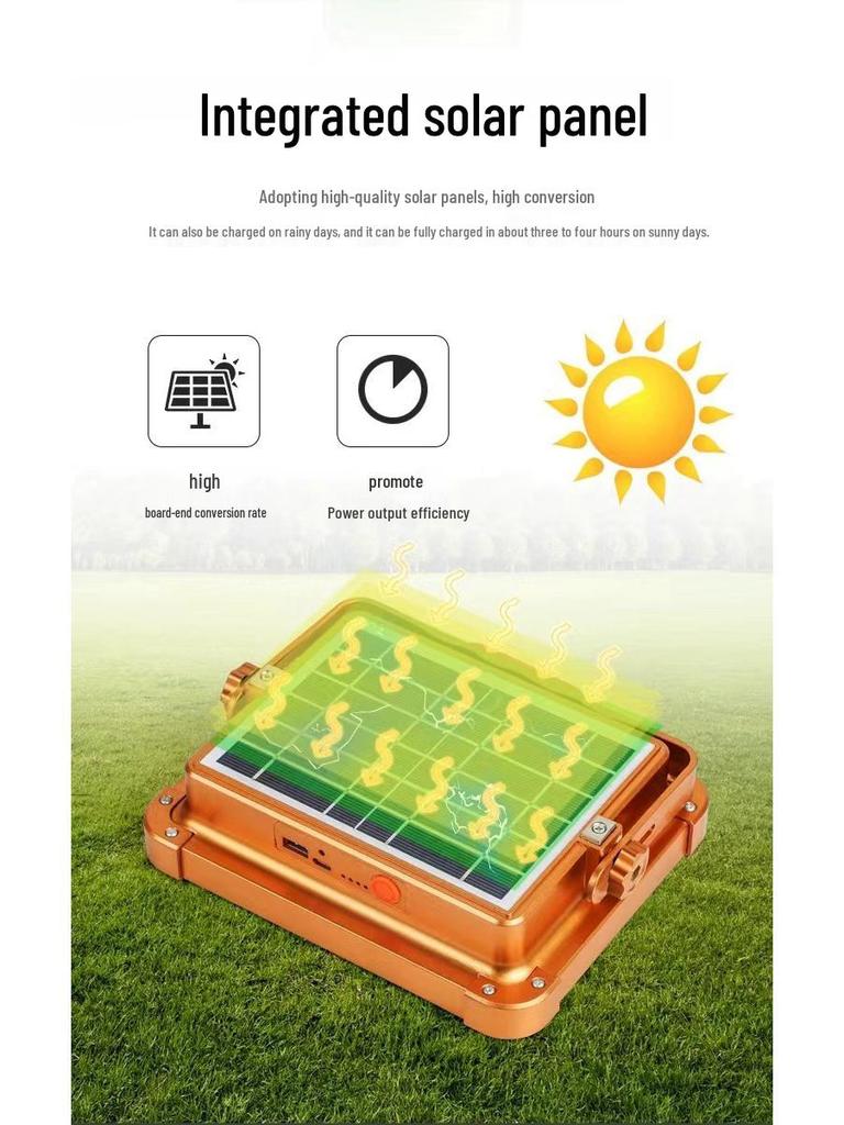 Сверхяркий водонепроницаемый солнечный прожектор: Портативный уличный фонарь для кемпинга и чрезвычайных ситуаций