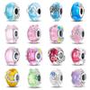 100 %925 Sterling Silver Colorful Butterfly Flower Luminous Glass Charms Beads Fitfashion Original Bracelets Fine Diy Jewelry