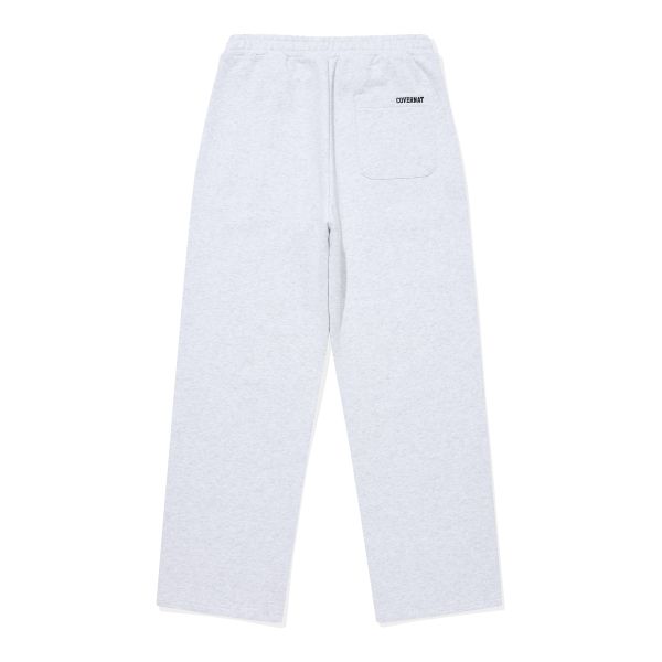 Covernat Ss24 Loose Fit Wide Leg Logo Elastic Waist Casual Pants Unisex pants Heather-Gray CO2401PT11HG