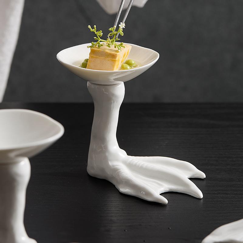 Блюдо для приправы с четырьмя лепестками Wujinsha Креативное блюдо для ресторана и клуба отеля Блюдо для художественной концепции Керамическая посуда