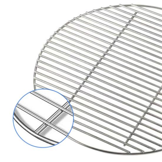 Круглая решетка для гриля из нержавеющей стали, очень толстая, запасная кулинарная решетка для угольного гриля, костра, равномерное распределение тепла, аксессуар для уличного гриля
