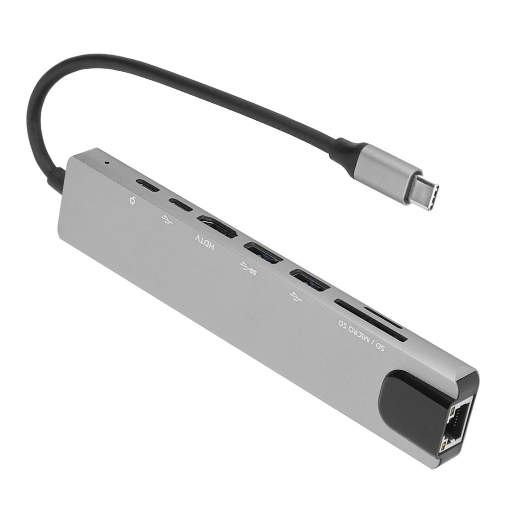 8 In 1 Hub 87W 4K HD High Resolution Fast Charging 5Gbps 2 USB SD TF RJ45 Type C USB C Docking
