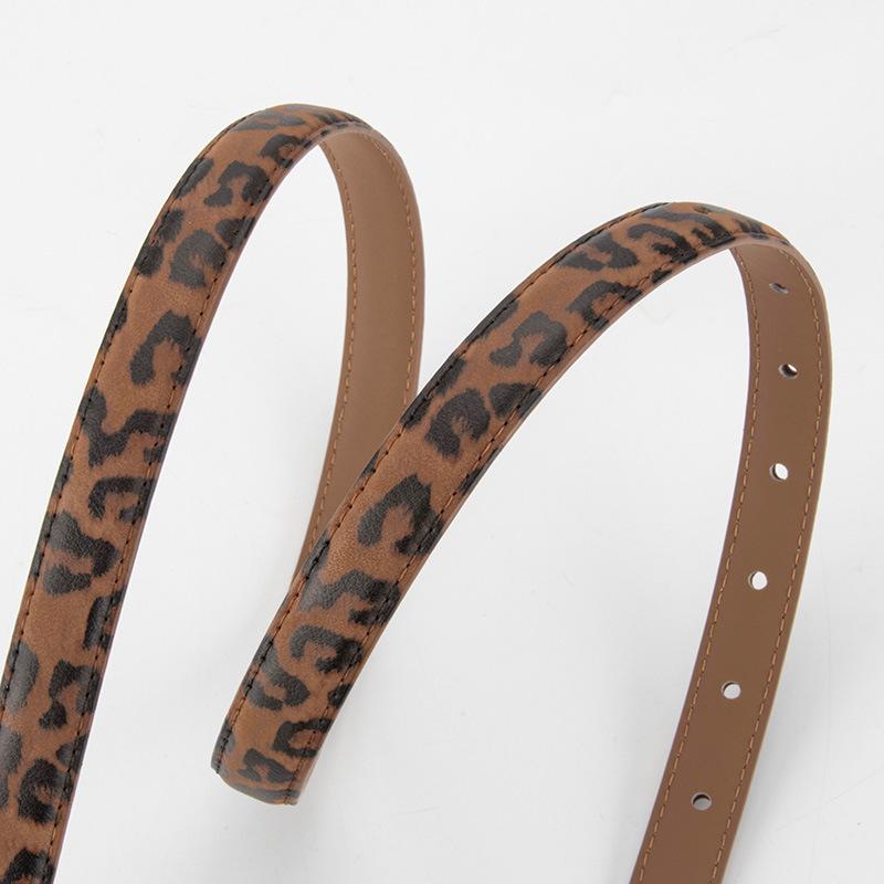 Leopard Leather Genuine Leather Belt Women's Pin Buckle Business Casual Trendy Versatile Pants Decorative Belt Women