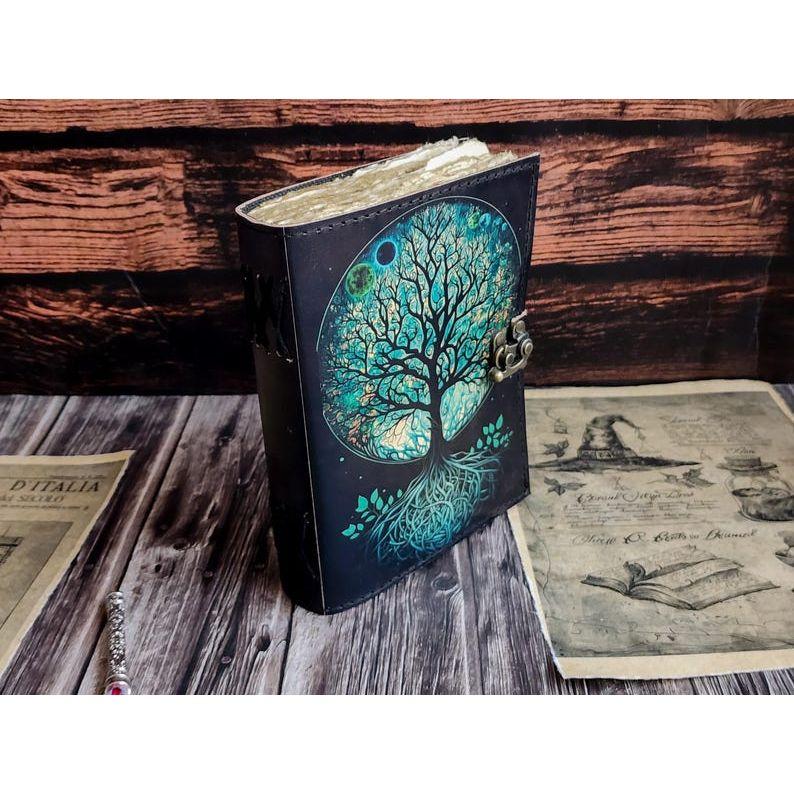 Новый кожаный журнал Древо жизни - Блокноты из натуральной кожи для женщин - Красивый журнал Для зарисовок Книга для путешествий Пустая книга Заклинания Подарки