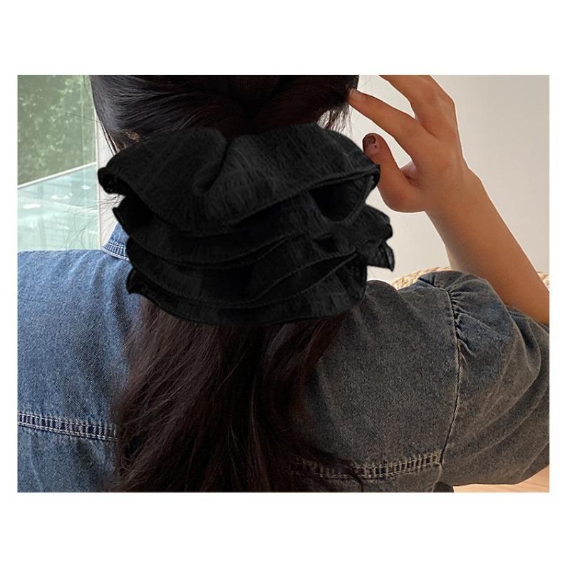Ruffle High Elastic Hair Bands Girls French Vintage Elegant Hairbands Ribbon Hair Ties Women Girls Cute Hair Styling Accessories