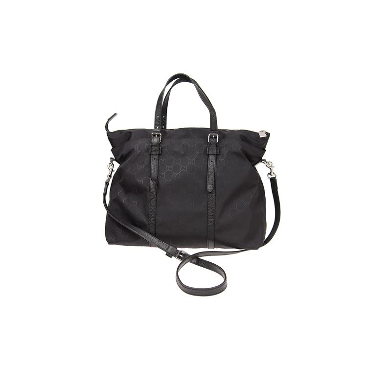 GUCCI Micro GG GUCCIssima Nylon Crossbody Bag Black