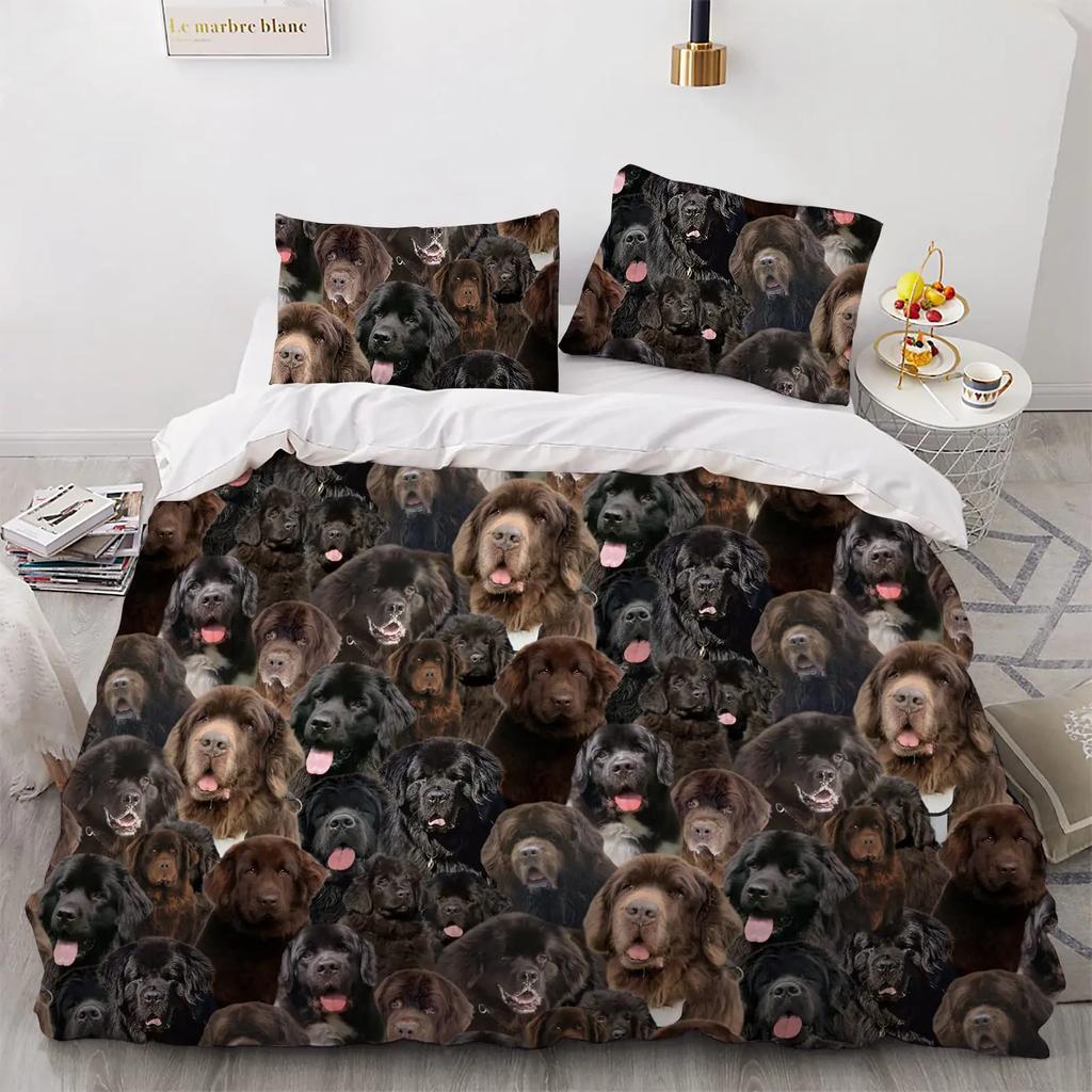 Cute Maltese Dog Duvet Cover Set Dog Breed Theme Bedding Set Microfiber Kawaii Animal Quilt Cover Twin King For Pet Lover Gifts