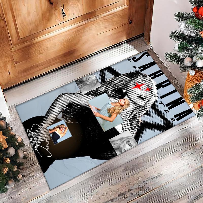 Soft Crystal Velvet Floor Rug,Sabrina Carpenter Anti Slip Decorative Carpet, Plush Area Mat For Indoor Home Decoration