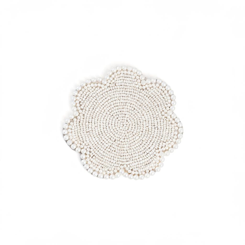 Handmade Beaded Flower Coaster | Heat Resistant Tea Cup & Mug Mat, Decorative Drink Coaster, Kitchen Decor Gift