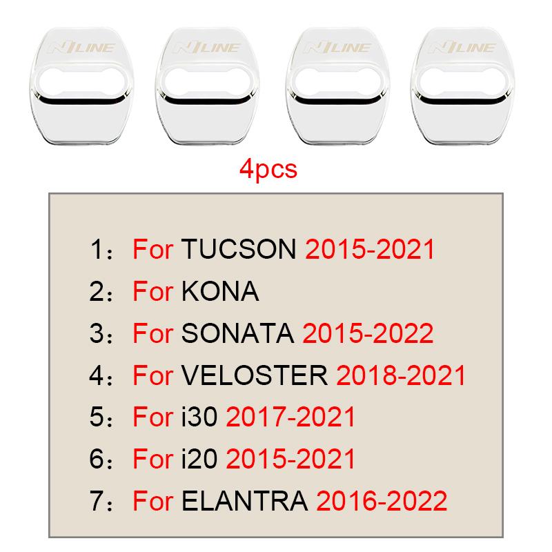 Дверной замок из нержавеющей стали, автомобильные аксессуары для Hyundai nline tucson kona sonata veloster i30 i20 n elantra Car