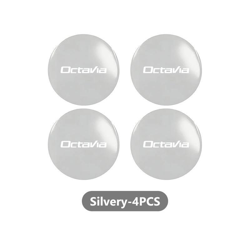 DAYB7 For Skoda 4pcs 3D Car Logo Wheel Center Hub Cap Dust-proof Badge Sticker Octavia 2 3 Rapid Kamiq Superb Kodiaq Karoq Fabia MK3