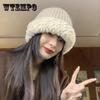 Модная зимняя шапка для женщин, вязаная шерстяная ведро, теплые шапки, купольная панама, черно-белая винтажная шляпа-ведро в рыбацком стиле