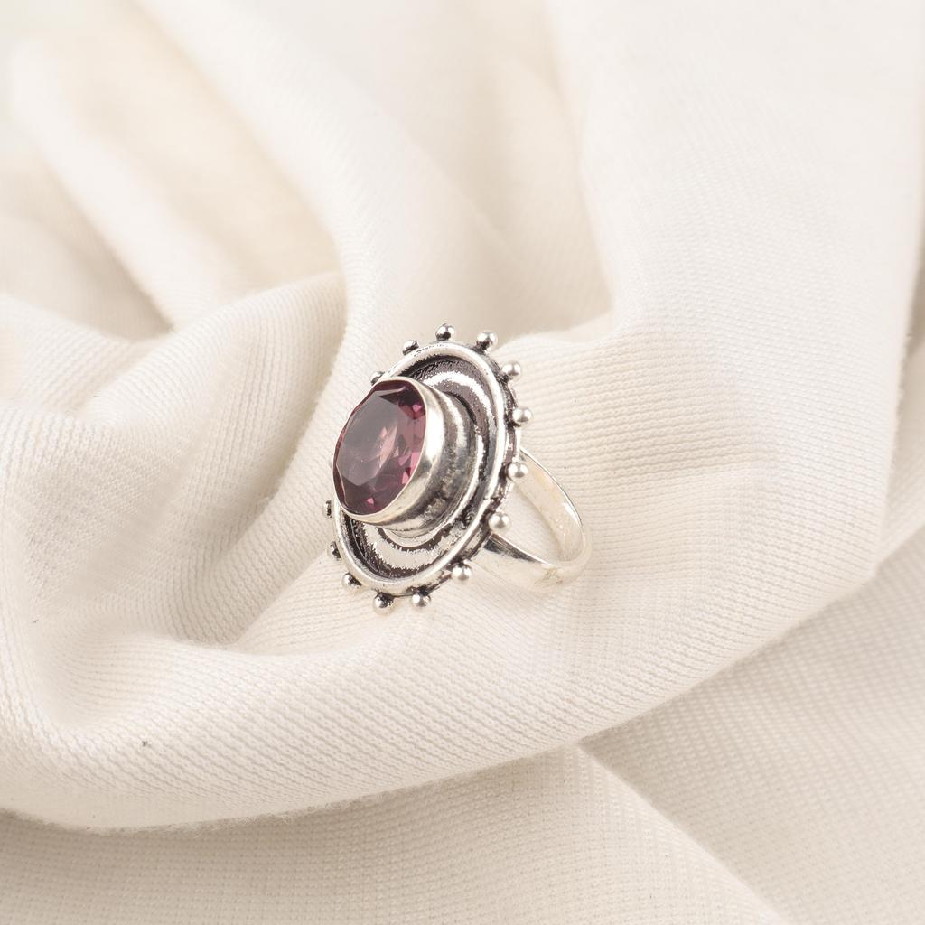 Rhodolite Gemstone Jewelry, Handmade Silver Jewelry, 925 Solid Sterling Silver Ring, Gorgeous Silver Ring For Wedding Gift