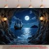 2D Винтажный Галеон Лунный Свет Косплей Фотозона Фон
