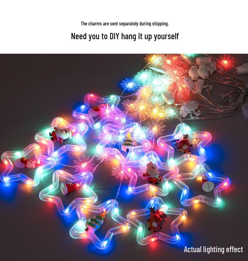 USB Пульт Дистанционного Управления Рождественская Звезда и Снежинка Медная Проволока Гирлянда