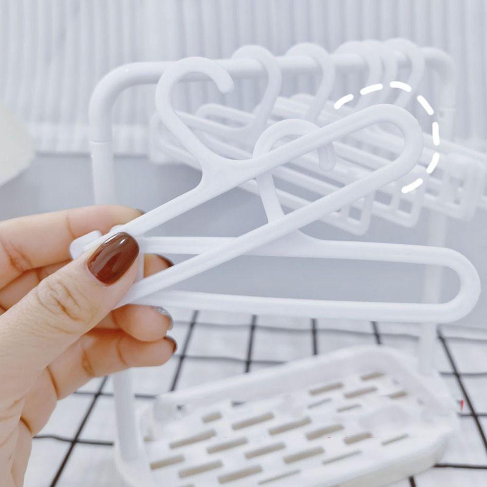 Mini Dolls Clothes Storage Rack Plastic Doll Clothes Display Rack Ob11 Doll Clothes