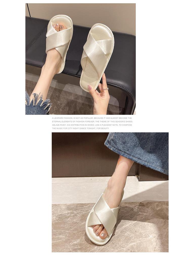 Роскошные женские домашние тапочки: Удобный, нескользящий, дезодорирующий плоский носик для использования весной, летом и осенью.