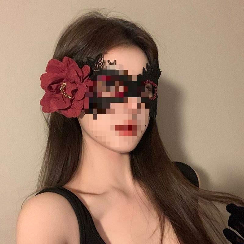 Загадочная черная кружевная маска-цветок для маскарада для девочек