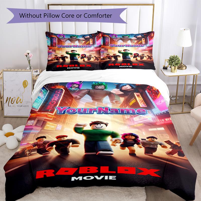 Roblox 72 Customize your name Bedding Set Breathable Duvet Cover with Pillowcases Home Decoration Birthday Gift
