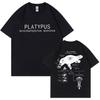 Funny Platypus Anatomy Graphic T-shirt Unisex Women Casual Oversized Short Sleeve T Shirts Unisex's Vintage Cotton T-shirts Streetwear